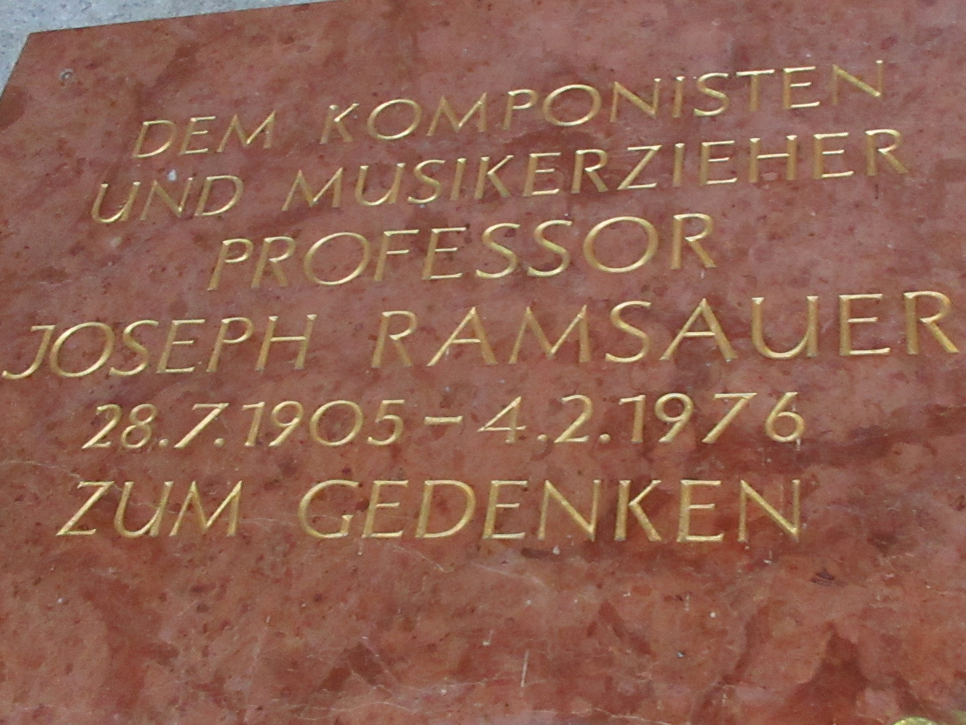 Josef Ramsauer Commemorative Plaque
