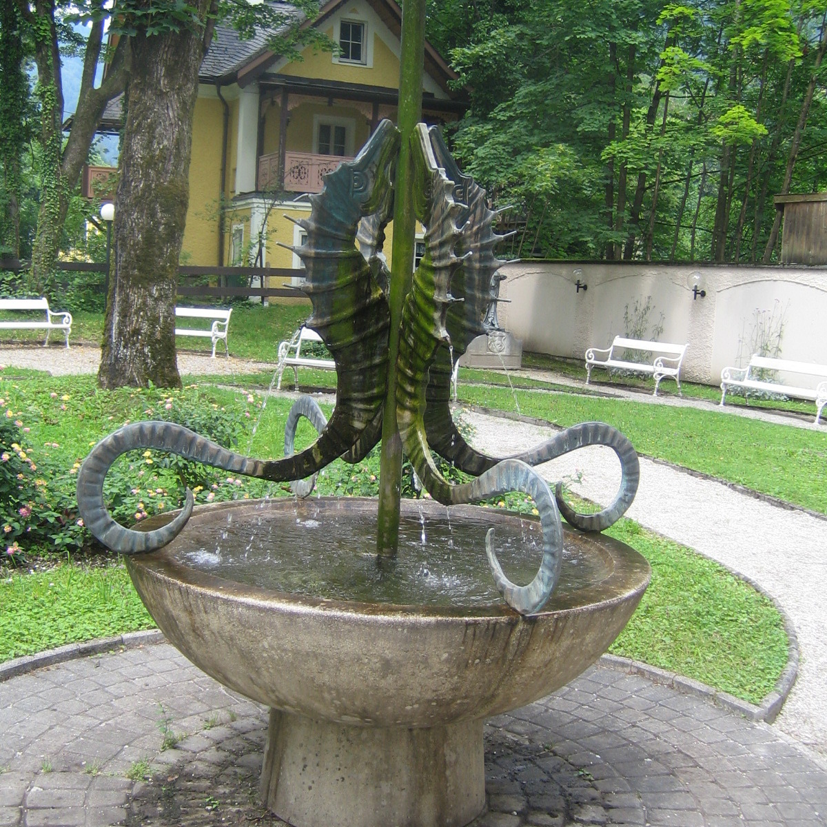 Seahorse Fountain in the courtyard of the Museum of the Township of Bad Ischl