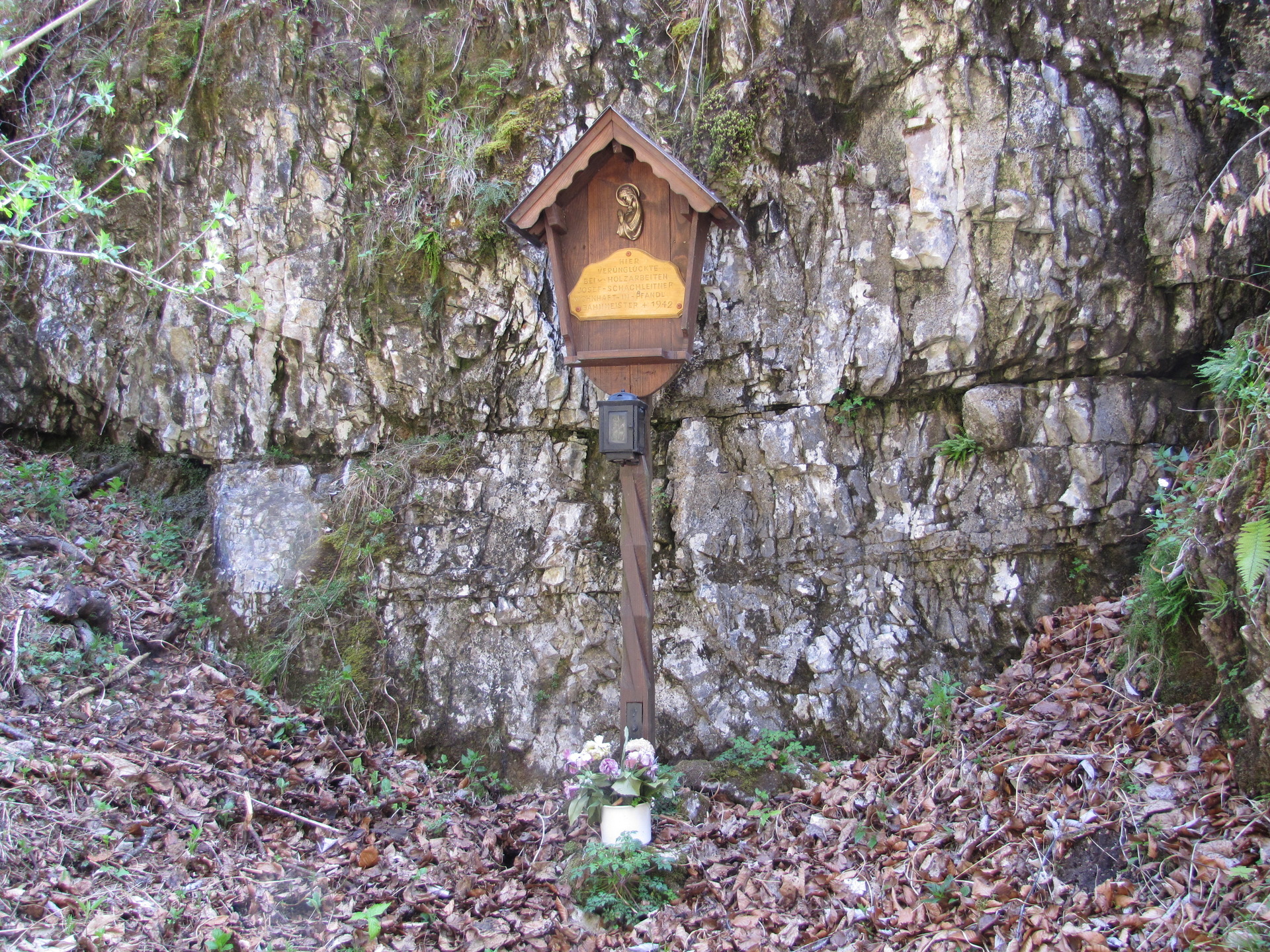 Wayside shrine in the woods of Mount Zimnitz