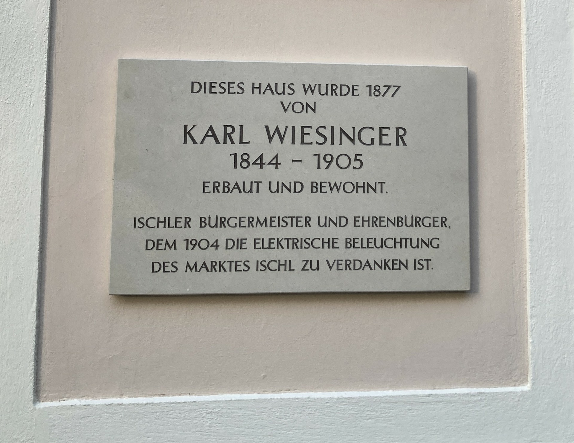 Wiesinger memorial plaque